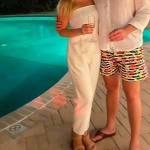 White Express strapless jumpsuit